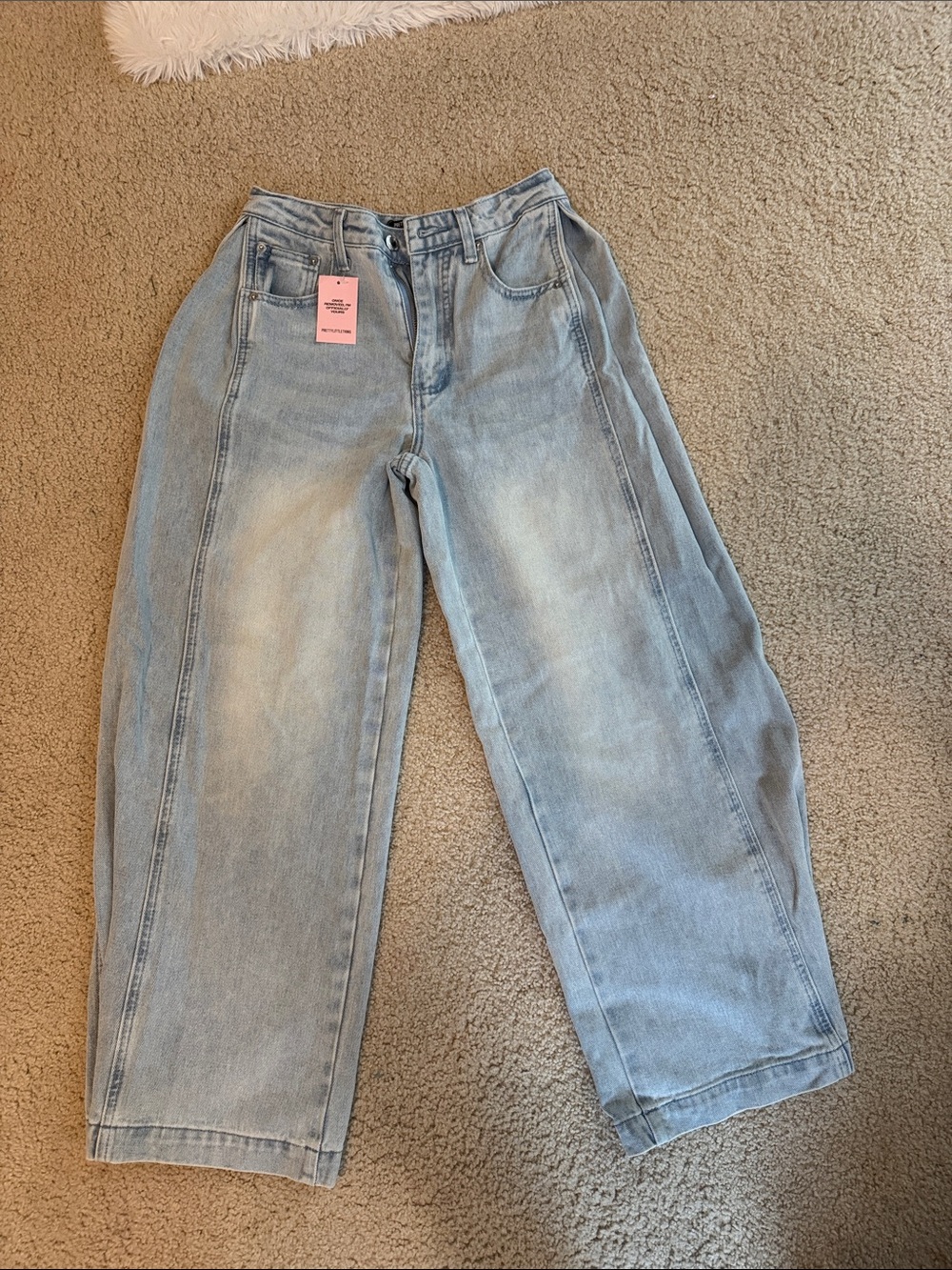 PrettyLittleThing Light Blue Wide Leg Jeans